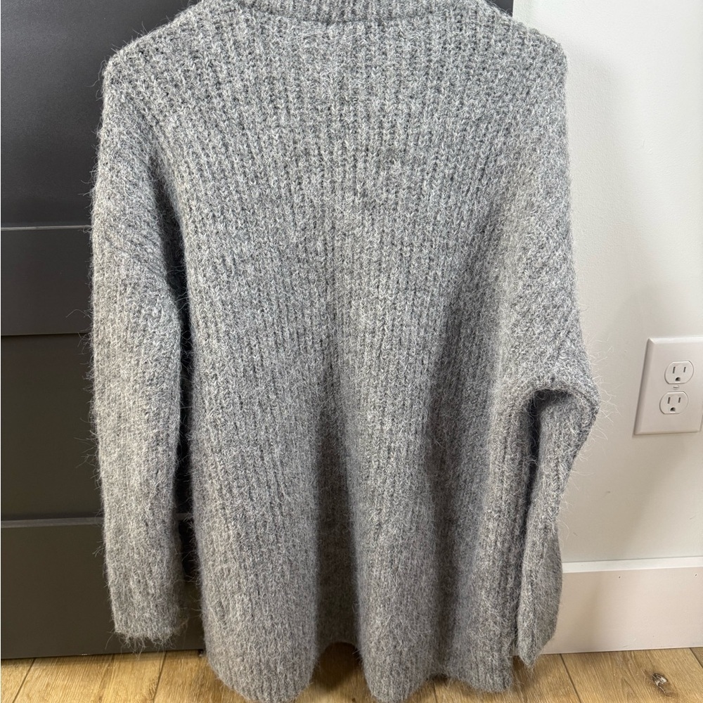 NWT!!! Express Charcoal Oversized Women's Cowl Neck Sweater Small 1/4 Zip - Picture 7 of 14